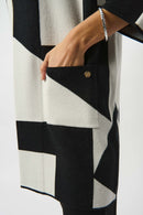 Jacquard Colour-Block Cover-Up - Black/vanilla