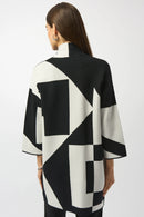 Jacquard Colour-Block Cover-Up - Black/vanilla