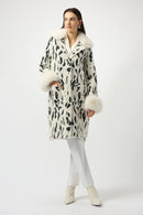 Animal Jacquard Coat - Winter White/black