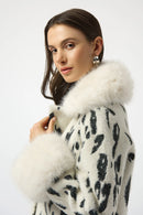 Animal Jacquard Coat - Winter White/black