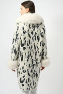 Animal Jacquard Coat - Winter White/black