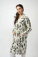 Animal Jacquard Coat - Winter White/black