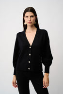 Puff Sleeves Cardigan - Black