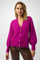 Puff Sleeves Cardigan - Cosmos