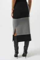 Jacquard Colour Block Skirt - Black/grey/vanilla