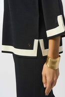 Colour Block Top - Black/vanilla