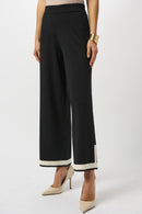 Colour Block Culotte Trouser - Black/vanilla