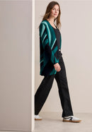 Feather Yarn Mix Cardigan - Black