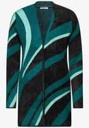 Feather Yarn Mix Cardigan - Black