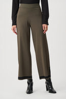 Colourblock Culotte Trouser - Avocado/black