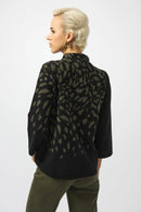 Jacquard Animal Print Jumper - Black/avocado