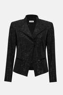 Foiled Faux Suede Jacket - Black