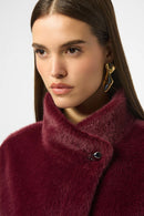 Faux Fur Suede Jacket - Merlot