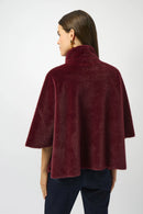 Faux Fur Suede Jacket - Merlot