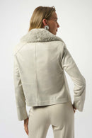 Faux Fur Collar Jacket - Moonstone