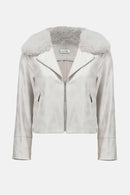 Faux Fur Collar Jacket - Moonstone