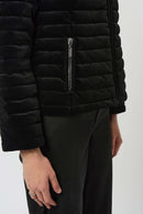 Velvet Puffer Jacket - Black
