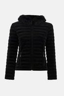Velvet Puffer Jacket - Black