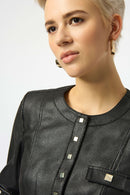 Foiled Faux Suede Jacket - Black
