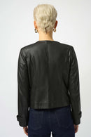 Foiled Faux Suede Jacket - Black