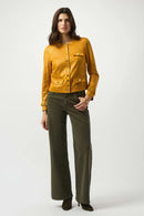 Foiled Faux Suede Jacket - Medallion