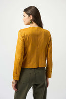 Foiled Faux Suede Jacket - Medallion