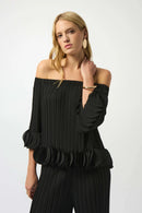 Georgette OffShoulder Top - Black