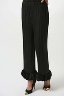 Georgette WideLeg Pleat Trouser - Black
