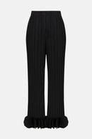 Georgette WideLeg Pleat Trouser - Black