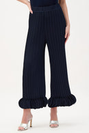 Georgette Wide Leg Trouser - Midnight Blue