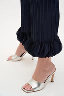 Georgette Wide Leg Trouser - Midnight Blue
