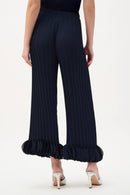Georgette Wide Leg Trouser - Midnight Blue