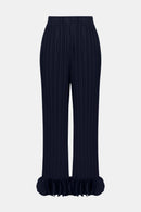 Georgette Wide Leg Trouser - Midnight Blue