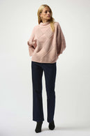 Textured Mock Neck Jumper - Rose