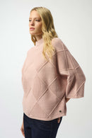 Textured Mock Neck Jumper - Rose