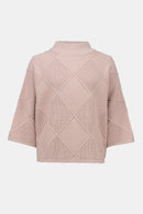 Textured Mock Neck Jumper - Rose