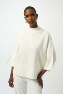 Textured Mock Neck Jumper - Winter White