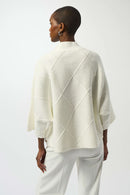 Textured Mock Neck Jumper - Winter White