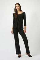 Scoop Neck Fit &Flare Top - Black