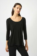 Scoop Neck Fit &Flare Top - Black