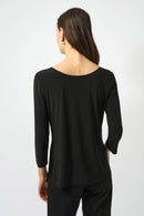 Scoop Neck Fit &Flare Top - Black
