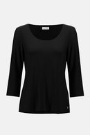 Scoop Neck Fit &Flare Top - Black