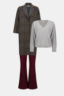 Plaid Double-Faced Coat - Camel/multi