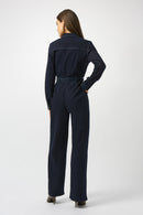 ZipFront WideLeg Jumpsuit - Indigo