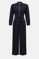 ZipFront WideLeg Jumpsuit - Indigo