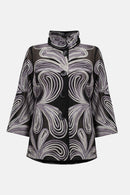 Embroidered Mesh Jacket - Black/multi