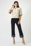 Straight Crop Jeans - Ink