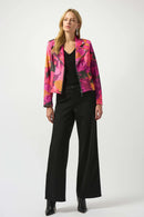 Faux Suede Abstract Print - Black/multi