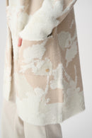 Abstract Jacquard Cardigan - Oatmeal/winter White