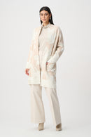 Abstract Jacquard Cardigan - Oatmeal/winter White